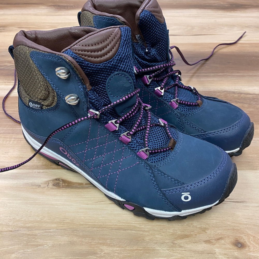 Oboz Bridger Mid B-DRY Hiking Boots Size 8 Waterproof Trail Shoes Navy Blue - Picture 11 of 11